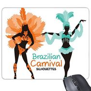 Dıythinker Seksi Hula Silüeti Brezilya Karnavalı Slogan Brezilya Kültürel Unsurları Baskılı Dikdörtgen Kaymaz Kauçuk Mouse Pad
