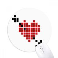 Dıythinker Sevgililer Arror Pierce via Heart Pixel Baskılı Yuvarlak Kaymaz Kauçuk Mouse Pad