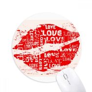 Dıythinker Sevgililer Günü Anahtar Kelime Aşk Öpücük Baskılı Yuvarlak Kaymaz Kauçuk Mouse Pad