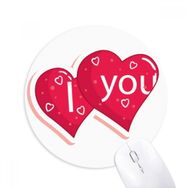 Dıythinker Sevgililer Günü Çift Kalp Aşk Baskılı Yuvarlak Kaymaz Kauçuk Mouse Pad
