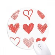 Dıythinker Sevgililer Günü Kalpler Çizim Baskılı Yuvarlak Kaymaz Kauçuk Mouse Pad
