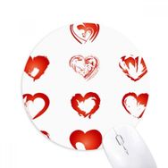 Dıythinker Sevgililer Günü Kalpler Kırmızı Eskiz Baskılı Yuvarlak Kaymaz Kauçuk Mouse Pad