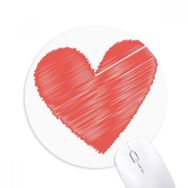 Dıythinker Sevgililer Günü Kırmızı Kalp Şekilli Baskılı Yuvarlak Kaymaz Kauçuk Mouse Pad