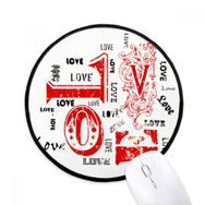 Dıythinker Sevgililer Günü Kırmızı Siyah Aşk Yuvarlak Kaymaz Mouse Pad
