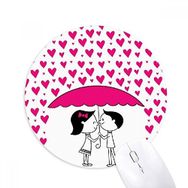 Dıythinker Sevgililer Günü Öpüşme Çift Baskılı Yuvarlak Kaymaz Kauçuk Mouse Pad