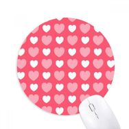 Dıythinker Sevgililer Günü Pembe Beyaz Kalp Noktalar Baskılı Yuvarlak Kaymaz Kauçuk Mouse Pad