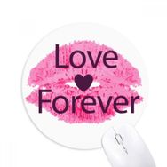 Dıythinker Sevgililer Günü Pembe Dudak Aşk Sonsuza Kadar Baskılı Yuvarlak Kaymaz Kauçuk Mouse Pad