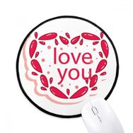 Dıythinker Sevgililer Günü Pembe Kalp Love You Yuvarlak Kaymaz Mouse Pad