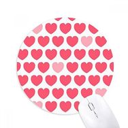 Dıythinker Sevgililer Günü Pembe Kırmızı Kalp Noktalar Baskılı Yuvarlak Kaymaz Kauçuk Mouse Pad