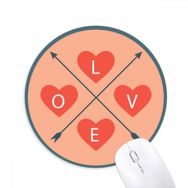 Dıythinker Sevgililer Günü Pembe Mavi Aşk Baskılı Yuvarlak Kaymaz Kauçuk Mouse Pad