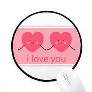 Dıythinker Sevgililer Günü Pembe Sevimli Gülümseme Yüz Kalpler Yuvarlak Kaymaz Mouse Pad