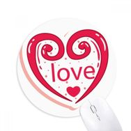 Dıythinker Sevgililer Günü Sevimli Pembe Kalp Aşk Baskılı Yuvarlak Kaymaz Kauçuk Mouse Pad