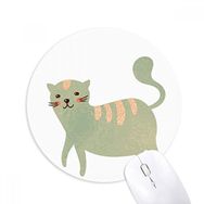 Dıythinker Sevimli Camgöbeği Kedi Hayvan Suluboya Baskılı Yuvarlak Kaymaz Kauçuk Mouse Pad