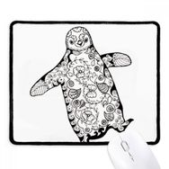 Dıythinker Sevimli Hantal Penguen Hayvan Portre Eskiz Kaymaz Siyah Başlıklı Kenarlar Mouse Pad