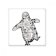 Dıythinker Sevimli Hantal Penguen Hayvan Portre Eskiz Seramik Biske Fayans 20x20 cm Seramik Karo