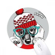 Dıythinker Sevimli Köpek Kıyafetleri Suluboya İllüstrasyon Baskılı Yuvarlak Kaymaz Kauçuk Mouse Pad