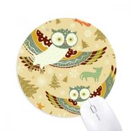 Dıythinker Sevimli Kuşlar Baykuşlar Çiçek Desenli Baskılı Yuvarlak Kaymaz Kauçuk Mouse Pad