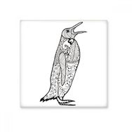 Dıythinker Sevimli Penguen Hayvan Portre Eskiz Seramik 10x10 cm Seramik Karo
