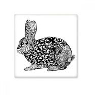 Dıythinker Sevimli Şişman Tavşanlar Hayvan Portre Eskiz 15x15 cm Seramik Karo