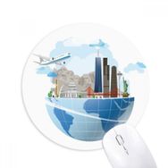Dıythinker Seyahat Yolculuğu Amerika Monte Uçağı Baskılı Yuvarlak Kaymaz Kauçuk Mouse Pad