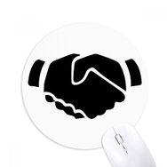 Dıythinker Shake Hands Jest Siluet Desen Baskılı Yuvarlak Kaymaz Kauçuk Mouse Pad