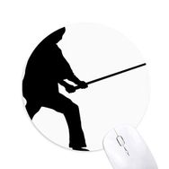 Dıythinker Shaolin Stick Chinese Kung Fu Dövüş Sanatı Baskılı Yuvarlak Kaymaz Kauçuk Mouse Pad