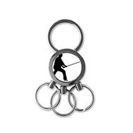 Dıythinker Shaolin Stick Çin Çin Keşiş Asker Dövüş Sanatı Kung Fu Geleneksel Kültür İllüstrasyon Desen Metal Anahtarlık