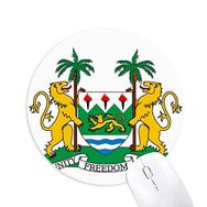 Dıythinker Sierra Leone Afrika Ulusal Amblem Baskılı Yuvarlak Kaymaz Kauçuk Mouse Pad