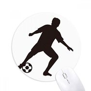 Dıythinker Silüet Futbol Spor Baskılı Yuvarlak Kaymaz Kauçuk Mouse Pad