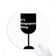 Dıythinker Silüeti Singapur Sling Kokteyl Baskılı Yuvarlak Kaymaz Kauçuk Mouse Pad