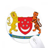 Dıythinker Singapur Asya Ulusal Amblem Baskılı Yuvarlak Kaymaz Kauçuk Mouse Pad