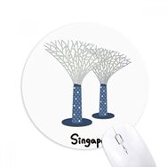 Dıythinker Singapur Bahçeleri The Bay Baskılı Yuvarlak Kaymaz Kauçuk Mouse Pad