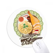 Dıythinker Singapur Hainanese Tavuk Pirinç Baskılı Yuvarlak Kaymaz Kauçuk Mouse Pad