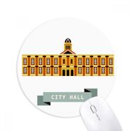 Dıythinker Singapur Şehir Salonu Kent Simgesi Baskılı Yuvarlak Kaymaz Kauçuk Mouse Pad