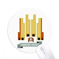 Dıythinker Singapur Suntec Şehir Simgesi Baskılı Yuvarlak Kaymaz Kauçuk Mouse Pad