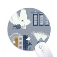 Dıythinker Singapur Ünlü Noktalar Baskılı Yuvarlak Kaymaz Kauçuk Mouse Pad