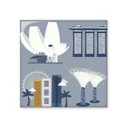 Dıythinker Singapur Ünlü Noktalar Seramik 10x10 cm Seramik Karo