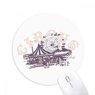 Dıythinker Sirk Eğlence Parkı Desenli Baskılı Yuvarlak Kaymaz Kauçuk Mouse Pad