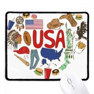 Dıythinker Siyah ABD Amerika Aşk Kalp Ulusal Bayrak Kaymaz Fare Altlığı