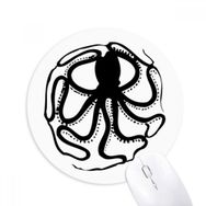 Dıythinker Siyah Ahtapot Deniz Hayatı Desenli Baskılı Yuvarlak Kaymaz Kauçuk Mouse Pad