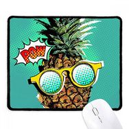 Dıythinker Siyah Amerikan Çizgi Roman Tarzı Ananas Meyvesi Kaymaz Fare Altlığı