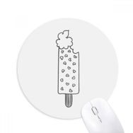 Dıythinker Siyah Anahat Kalp Popsicles Dondurma Baskılı Yuvarlak Kaymaz Kauçuk Mouse Pad