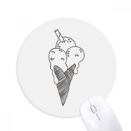 Dıythinker Siyah Anahat Susam Bisküvi Dondurma Baskılı Yuvarlak Kaymaz Kauçuk Mouse Pad