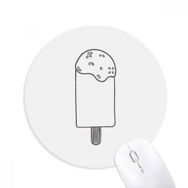 Dıythinker Siyah Anahat Susam Dondurma Popsicles Baskılı Yuvarlak Kaymaz Kauçuk Mouse Pad