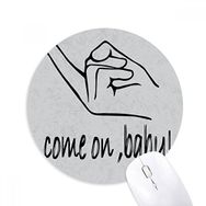 Dıythinker Siyah Baştan Çıkarma Kişiselleştirilmiş Jest Baskılı Yuvarlak Kaymaz Kauçuk Mouse Pad