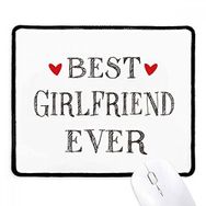Dıythinker Siyah Best Girlfriend Ever Alıntılı Kalp Kaymaz Fare Altlığı