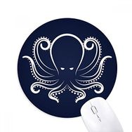 Dıythinker Siyah Beyaz Ahtapot Deniz Hayatı Desenli Baskılı Yuvarlak Kaymaz Kauçuk Mouse Pad