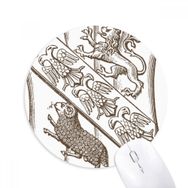 Dıythinker Siyah Beyaz Barok İllüstrasyon Desen Baskılı Yuvarlak Kaymaz Kauçuk Mouse Pad