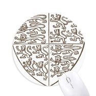 Dıythinker Siyah Beyaz Barok Sanat Aslan Kalkanı Desenli Baskılı Yuvarlak Kaymaz Kauçuk Mouse Pad
