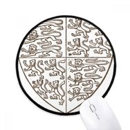 Dıythinker Siyah Beyaz Barok Sanat Kalkanı Aslan Desen Yuvarlak Kaymaz Mouse Pad